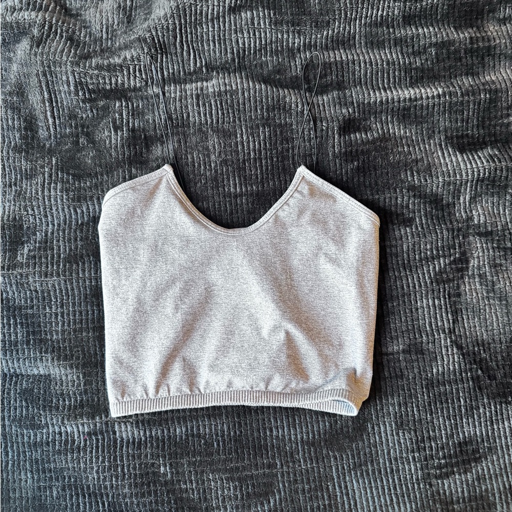 Gray Cropped Tank Top